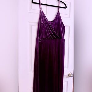 Wild Fable Rich Velvet Purple Jumpsuit